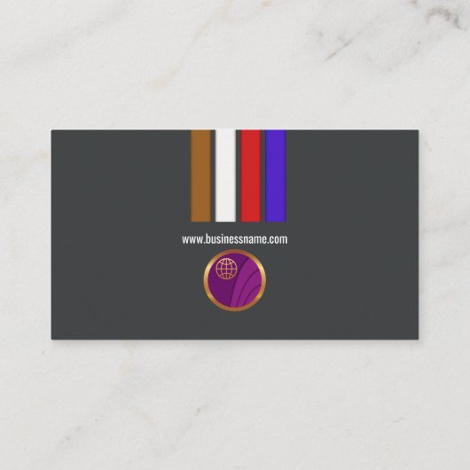 保険のマネージャーのカラフルな傘の名刺 名刺 (裏面)