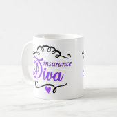 保険の花型女性歌手のコーヒー・マグ コーヒーマグカップ (正面左)