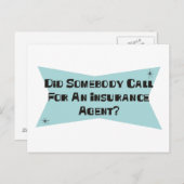 保険エージェントを呼んだ人はいますか ポストカード (正面/裏面)