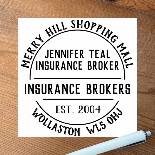 保険ブローカーのゴム印 ラバースタンプ