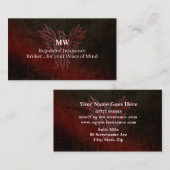 保険ブローカー、革の外観、フェニックス復活のロゴ 名刺 (正面/裏面)