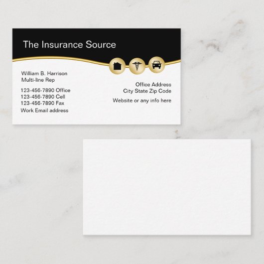 保険モダンデザイン 名刺 (正面/裏面)