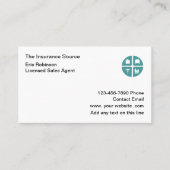 保険代理モダン人シンプル名名刺 名刺 (正面)