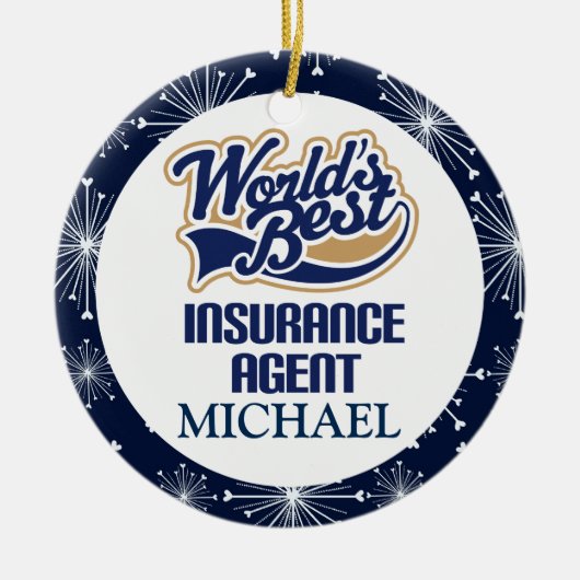 保険代理店のパーソナライズなオーナメント セラミックオーナメント (正面)
