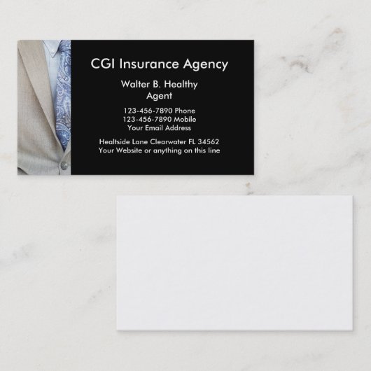 保険代理店の名刺 名刺 (正面/裏面)