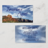 保険代理店の景勝砂漠の背景 名刺 (正面/裏面)