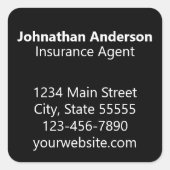 保険代理店の白黒プロモーション スクエアシール (正面)