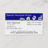 保険代理店は3.5" x 2.5"、100、白い詰まります 名刺 (正面)