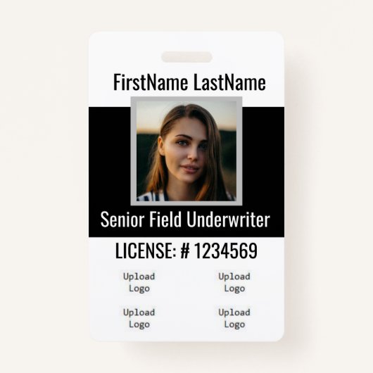 保険代理店バッジ前面および背面黒4ロゴ バッジ (正面)