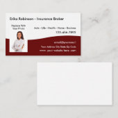 保険代理店フォト名刺テンプレート 名刺 (正面/裏面)