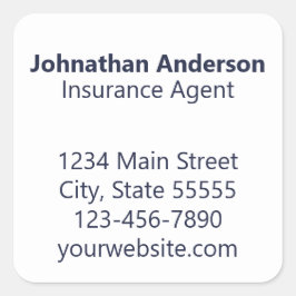 保険代理店ミッドナイトブルーホワイトプロモーション スクエアシール