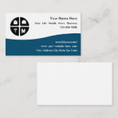 保険代理店ロゴテンプレート名刺 名刺 (正面/裏面)