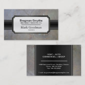 保険仲介人の名刺の洗練された石 名刺 (正面/裏面)