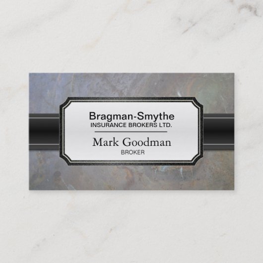 保険仲介人の名刺の洗練された石 名刺 (正面)