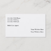保険仲介人の名刺 名刺 (裏面)