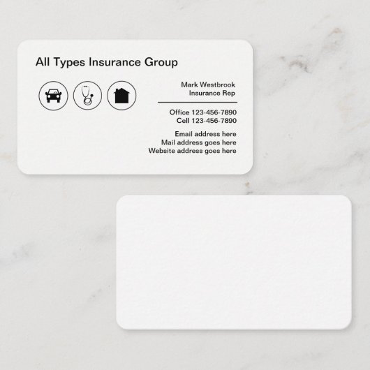 保険仲数々の介業者 名刺 (正面/裏面)