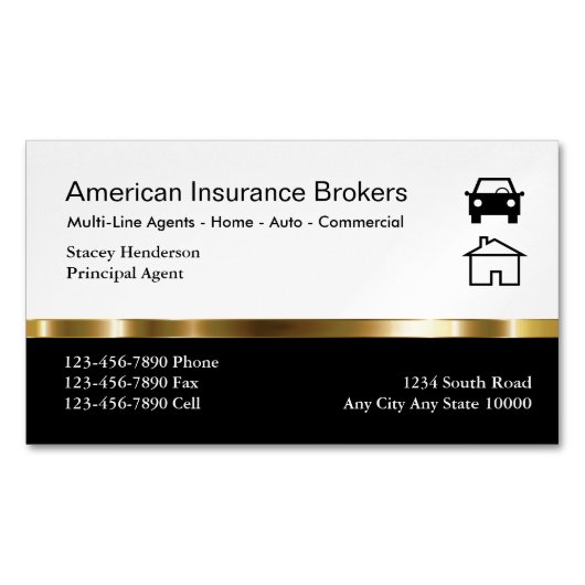 保険仲立人名刺磁石 マグネット名刺 (正面)