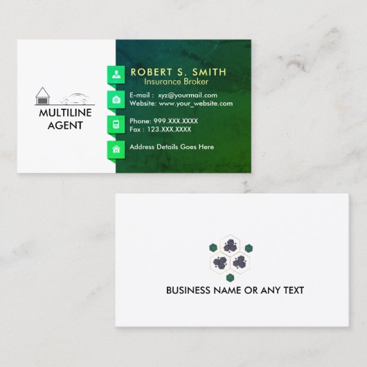 保険仲立人複数行代理人 名刺 (正面/裏面)