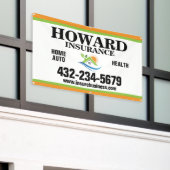 保険会社 横断幕 (ビルの外側)