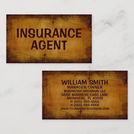 保険募集人アンティーク名刺 名刺 (正面/裏面)