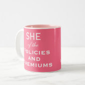 保険募集人保険保険料のブローカー ツートーンマグカップ (正面左)