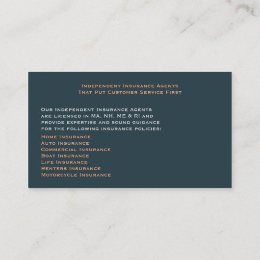 保険名刺 名刺 (裏面)