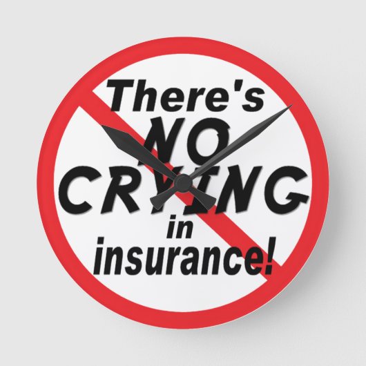 保険泣き叫びなし ラウンド壁時計 (正面)