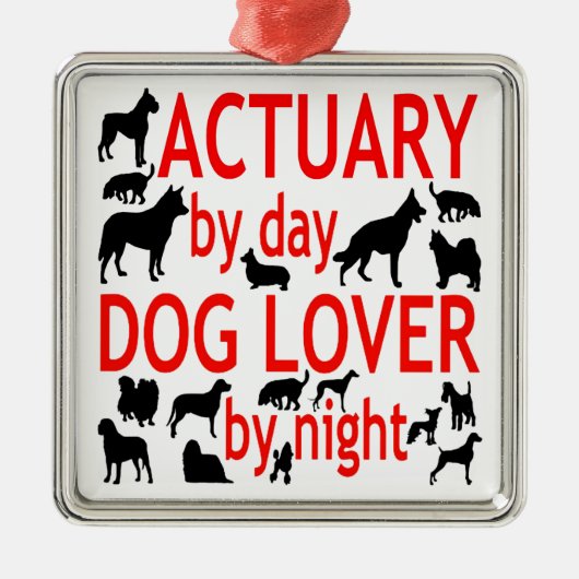保険計理人が犬を愛する メタルオーナメント (正面)