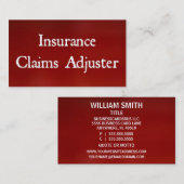 保険請求損害保険査定人ブライトレッド・ビジネス・カード 名刺 (正面/裏面)