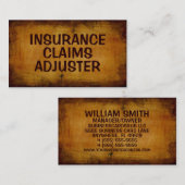 保険請求損害査定人アンティーク名刺 名刺 (正面/裏面)