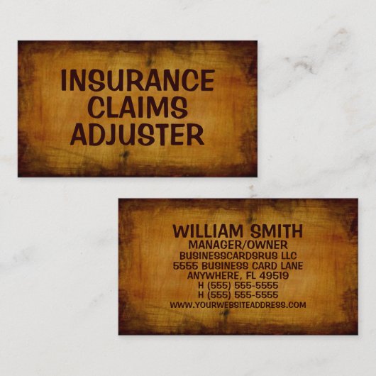 保険請求損害査定人アンティーク名刺 名刺 (正面/裏面)
