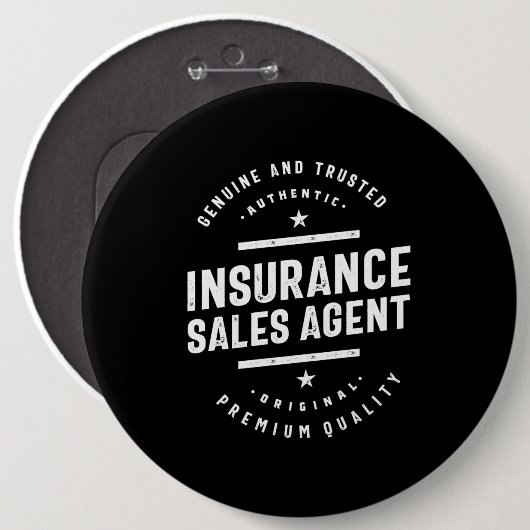 保険販売代理店の役職のギフト 缶バッジ (正面&裏面)