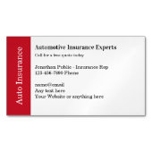 保険車の担当磁気ビジネス・カード マグネット名刺 (正面)