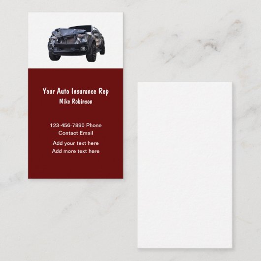 保険車の担当者名刺 名刺 (正面/裏面)