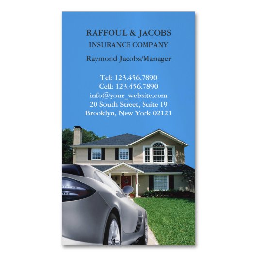 保険 マグネット名刺 (正面縦)