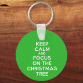 保静かにクリスマスの木に集中せよおもしろい。 キーホルダー (正面)