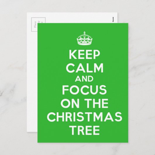 保静かにクリスマスの木に集中せよおもしろい。 シーズンポストカード (正面/裏面)
