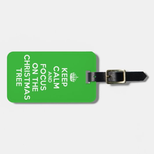 保静かにクリスマスの木に集中せよおもしろい。 ラゲッジタグ (正面横)