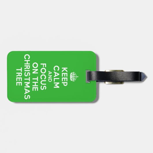 保静かにクリスマスの木に集中せよおもしろい。 ラゲッジタグ (裏面横)