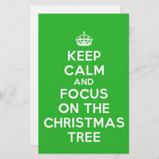 保静かにクリスマスの木に集中せよおもしろい。 便箋 (正面/裏面)