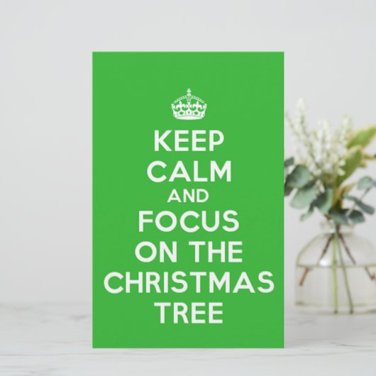 保静かにクリスマスの木に集中せよおもしろい。 便箋 (スタンド正面)