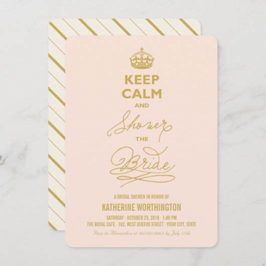 保静とシャワー花嫁のおもしろいブライダルシャワー 招待状 (正面/裏面)