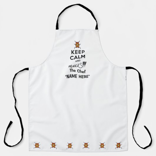 保静とmackS!!!名前のパーソナライズ エプロン (正面)