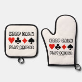 保静遊橋のアドバイス4枚のカードスーツのユーモア 鍋つかみ&鍋敷きセット (正面)