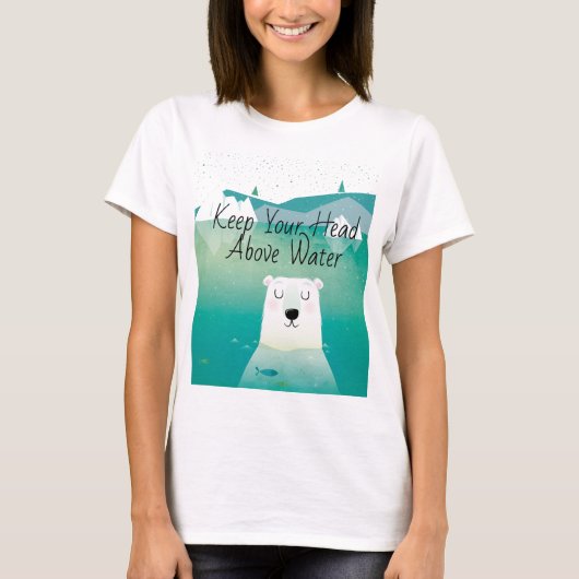 保頭の上のシロクマ Tシャツ (正面)