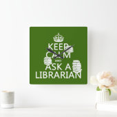 保頼CalmとA Librarian (任意の色) スクエア壁時計 (ホーム)