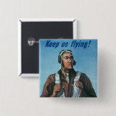 保飛んでいる～Tuskeege Airman 缶バッジ (正面&裏面)