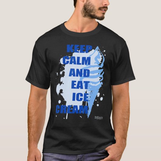 保食べアイスクリームブルー Tシャツ (正面)