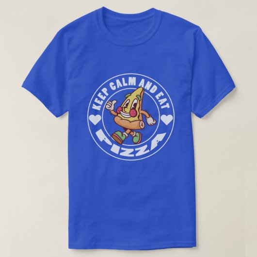 保食べピザフードおもしろいことわざ Tシャツ (デザイン正面)
