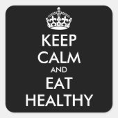 保食べ健康パーソナライズされた文字 スクエアシール (正面)